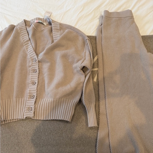 Free People Sweaters - Free People Taupe Sweater Cardigan Set